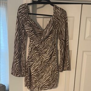 Garage Zebra Print Mini Dress